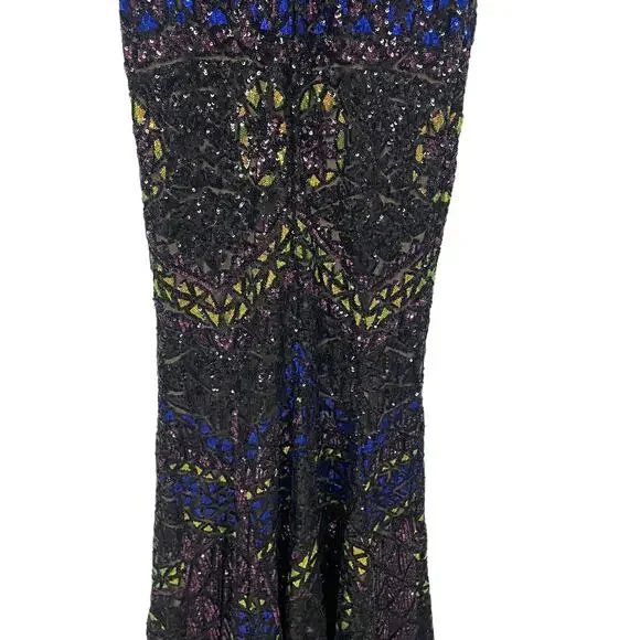 Jovani Style 04807 Black Multi Color Sequin Fit and Flare Gown Women's 8 - Picture 12 of 13